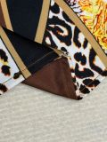 Plus Size Solid Color Tops Leopard Wide Leg Pants Suit GAWE-6748