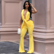 Solid Color Sleeveless Jumpsuit GSZM-J26JP194