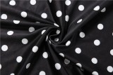 Polka Dots Print Slash Neck Two Piece Shorts Set XEF-K6S06473A