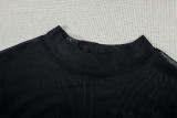 Mesh Long Sleeve Ruched Mini Dress GJYO-JD305329