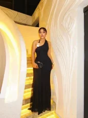Single Shoulder Solid Color Ruched Maxi Dress GADE-11340