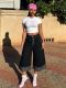 Plus Size Raw Edge Patchwork Loose Seventh Jeans GYLN-5227
