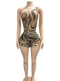 Sleeveless Zebra Print Romper GFCF-1475