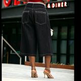 Plus Size Washed Wide Leg Seventh Jeans GYLN-0642