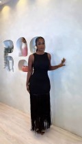 Solid Color Sleeveless Tassel Maxi Dress GMYU-11249
