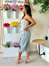 Plus Size Character-Printed Cropped Jeans GYLN-9082