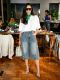 Plus Size Washed Floral Embroidered Seventh Jeans GYLN-0075