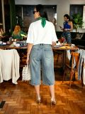 Plus Size Washed Floral Embroidered Seventh Jeans GYLN-0075