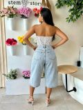 Plus Size Character-Printed Cropped Jeans GYLN-9082