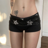 Star-shaped Sequins Denim Shorts GPKJ-MR49349
