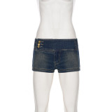 Washed Low-rise Denim Shorts GPKJ-MR48642