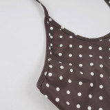 Polka Dots Print Sport Two Piece Shorts Set GPKJ-MR49300