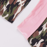 Camouflage Print Sleeveless Two Piece Short Set GPKJ-MR48283
