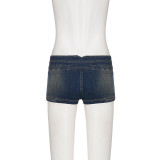 Washed Low-rise Denim Shorts GPKJ-MR48642