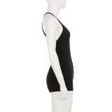 Solid Color Tie Up Sport Romper GPKJ-MR49259
