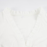 Solid Color Short Sleeve Short T Shirt GPKJ-MR49162