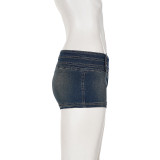 Washed Low-rise Denim Shorts GPKJ-MR48642