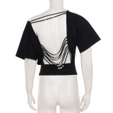 Backless Beaded Tie Up Top GPKJ-MR48684