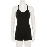 Solid Color Tie Up Sport Romper GPKJ-MR49259