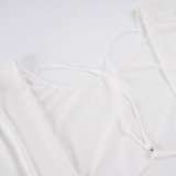 Butterfly Backless Cross Tie Up T Shirt GPKJ-MR48756