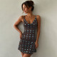 Polka Dots Print Backless Mini Dress GPKJ-MR49193