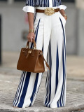 Color Block Press Pleated Pants SH-391557