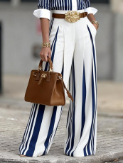 Color Block Press Pleated Pants SH-391557