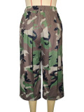 Camouflage Print Loose Seventh Pants SH-391566