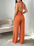 Sleeveless Solid Color Two Piece Pants Set HNIF-GY325