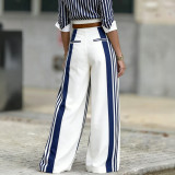 Color Block Press Pleated Pants SH-391557