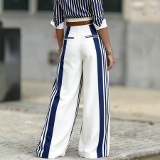 Color Block Press Pleated Pants SH-391557