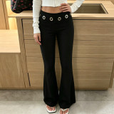 Solid Color Sport Micor Flare Pants GPKJ-MR49422