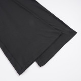 Solid Color Sport Micor Flare Pants GPKJ-MR49422