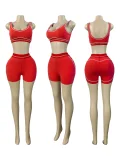 Contrast Color Sleeveless Tank Top Two Piece Set CH-26082
