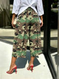 Camouflage Print Loose Seventh Pants SH-391566