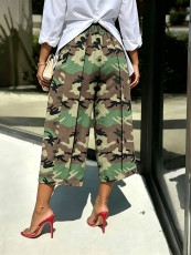 Camouflage Print Loose Seventh Pants SH-391566