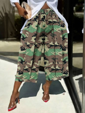 Camouflage Print Loose Seventh Pants SH-391566