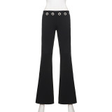 Solid Color Sport Micor Flare Pants GPKJ-MR49422