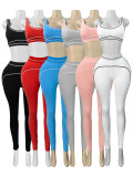 Contrast Color Sleeveless Tank Top Two Piece Set CH-26082