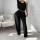 Sleeveless Solid Color Two Piece Pants Set HNIF-GY325