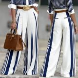 Color Block Press Pleated Pants SH-391557