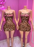 Leopard Print Sleeveless Mini Dress GTGE-MH1024