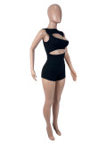 Solid Color Hollow Out Two Piece Shorts Set SHD-8105