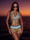Leopard Print V Neck Backless Two Piece Shorts Set GXIY-K26L2219