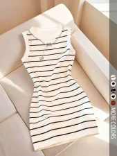Print Sleeveless O Neck Mini Dress GSRX-755