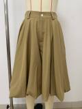 Press Pleated Loose Wide Leg Seventh Pants LSD-2841