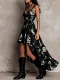Print Sling Irregular Maxi Dress GWDS-260418