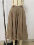 Press Pleated Loose Wide Leg Seventh Pants LSD-2841