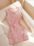 Print Sleeveless O Neck Mini Dress GSRX-755