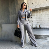 VIP1 Print Long Sleeve Pants Three Piece Set QYLF-0182